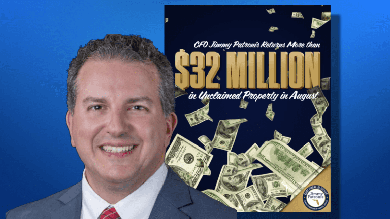 Florida CFO Jimmy Patronis Announces More Than $32 Million In Unclaimed ...