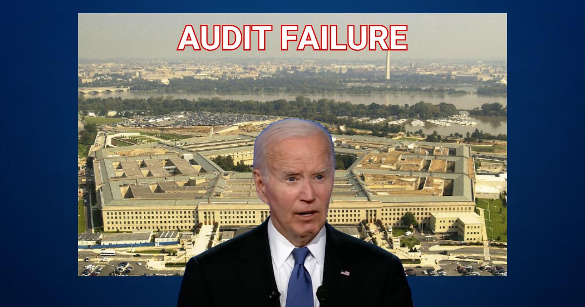 President Joe Biden standing in front of the US Pengaton building in Arlington Virginia.